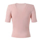 Women Short Sleeve Slim Knit Sweater Cardigan Coat