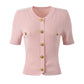 Women Short Sleeve Slim Knit Sweater Cardigan Coat