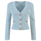 Women Knit Cardigan V-Neckline Cropped Top Long Sleeve Knitted Slim Coat