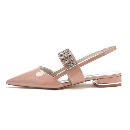 S&DCo. Crystal embellished pointed toe flats in pink with a stylish slingback design for elegant outfits