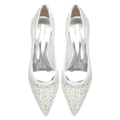 S&DCo. crystal lace wedding shoes adorned with sparkling gems for a stunning bridal look