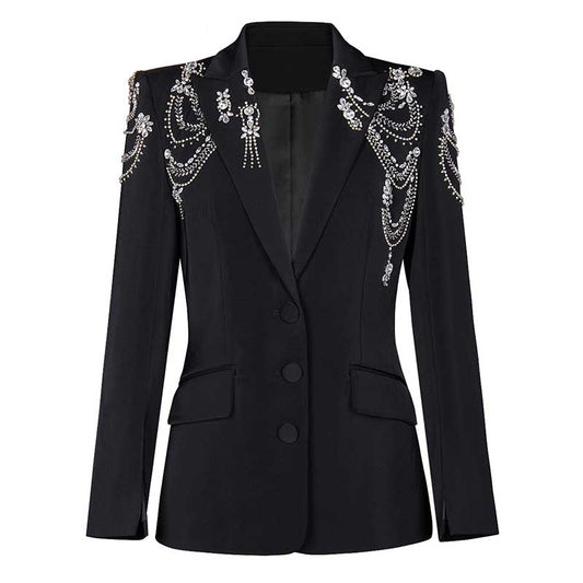 Women's Beaded Blazer Evening Coat