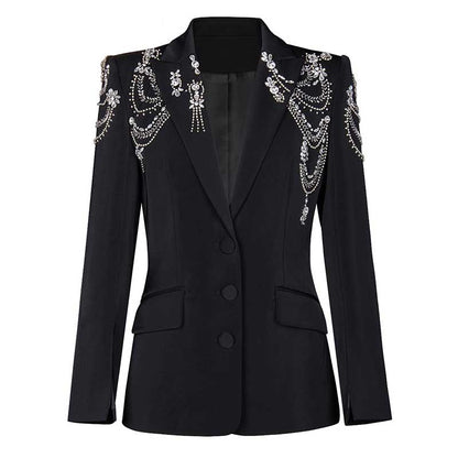 Women's Beaded Blazer Evening Coat