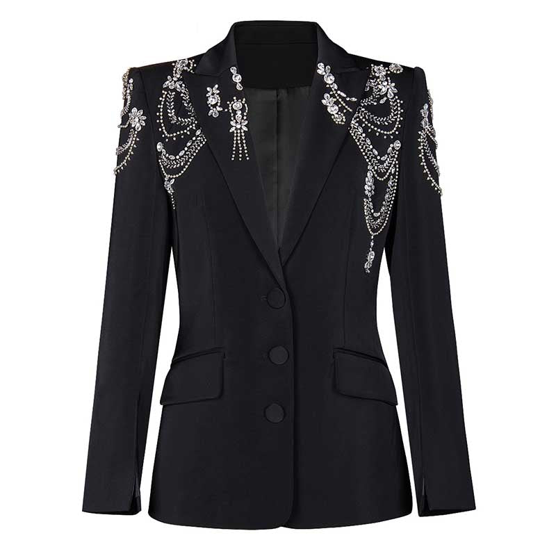 Women's Beaded Blazer Evening Coat