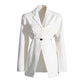 Women's One Button Blazer Cut Out Sides Mid-Length Coat