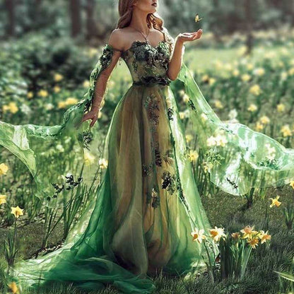 Women Tulle Robe for Maternity Dress Puffy Gown Off-The-Shoulder Prom