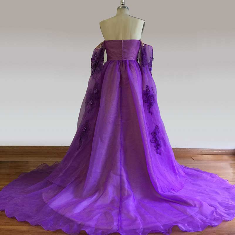 Women Tulle Robe for Maternity Photoshoot Puffy Gown Off-The-Shoulder Prom