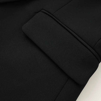 Double Breasted Blazer with Gold Buttons – Elegant Structured Blazer for Women