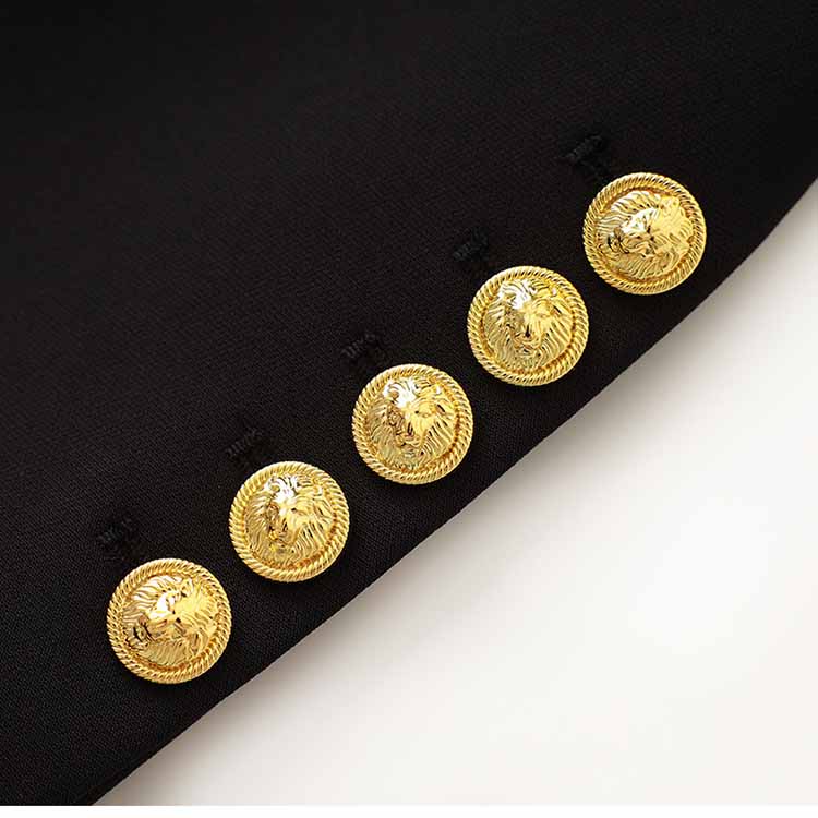 Double Breasted Blazer with Gold Buttons – Elegant Structured Blazer for Women
