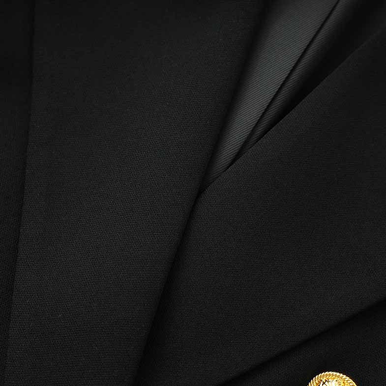 Double Breasted Blazer with Gold Buttons – Elegant Structured Blazer for Women