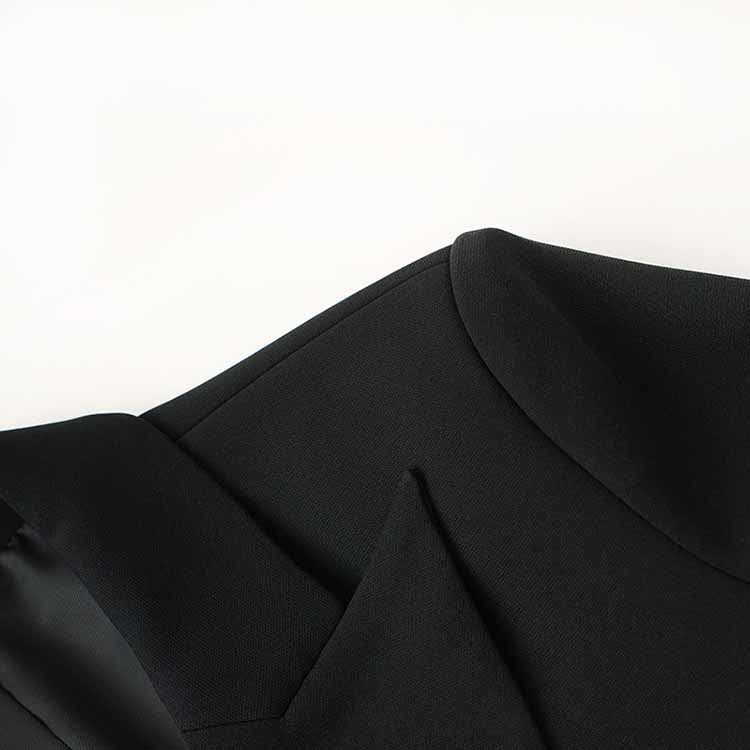 Double Breasted Blazer with Gold Buttons – Elegant Structured Blazer for Women