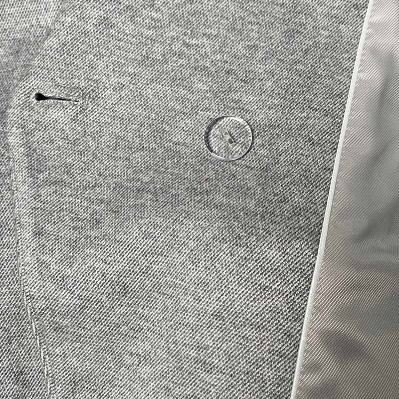 Grey Double Breasted Blazer with Gold Buttons – Chic & Polished Looks