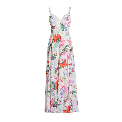 Womens Floral Printed Maxi Dress Beach Party Long Floral dresses