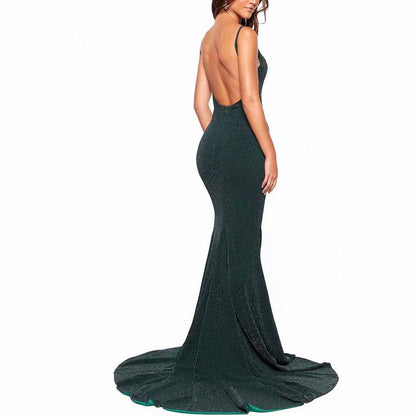 Women's Prom Dress Bridesmaid Dress Long High Slit Mermaid Formal Evening Gown for Wedding