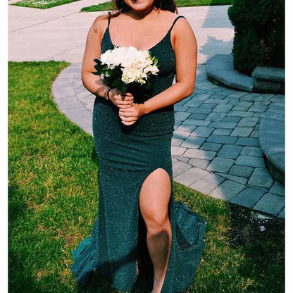 Women's Prom Dress Bridesmaid Dress Long High Slit Mermaid Formal Evening Gown for Wedding