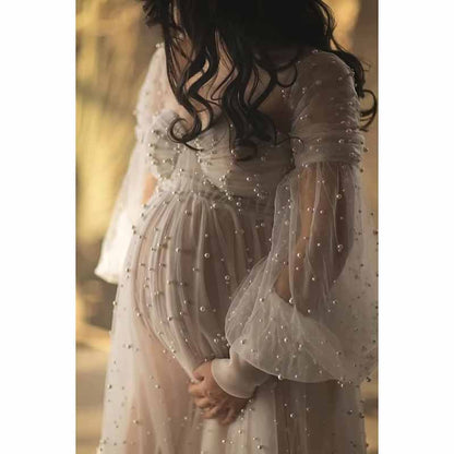 Tulle Dresses Puffy Off Shoulder Bridal Lingerie Pregnancy Gowns