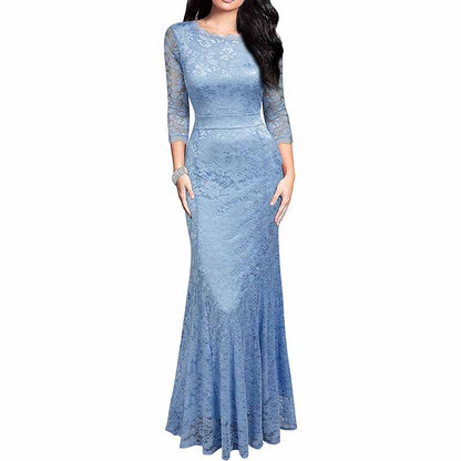 Lace Vintage Formal Bridesmaid Wedding Long Dress Prom Dress Homecoming Dress