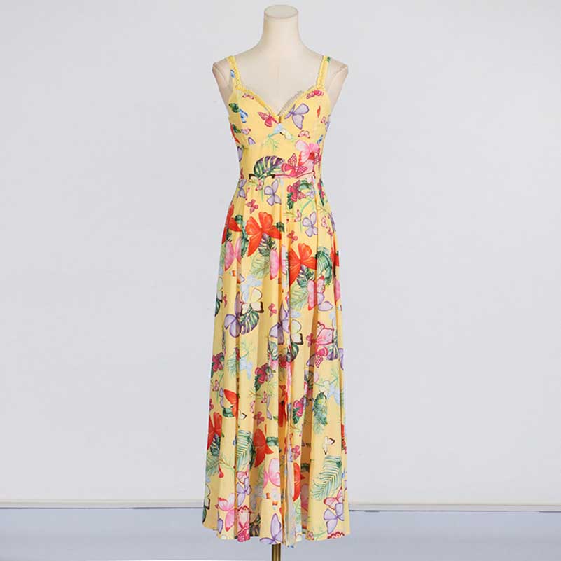 Womens Floral Printed Maxi Dress Beach Party Long Floral dresses