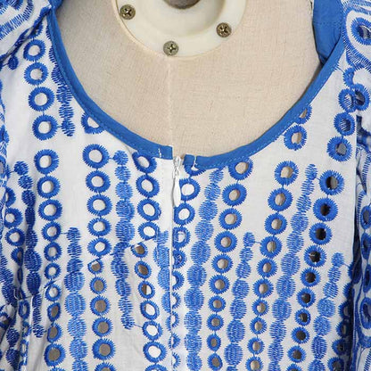 Off Shoulder Embroidered Ruffled Mini Dress