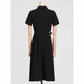 Women's Cut-Out Short Sleeves Belt Slim Midi Dress