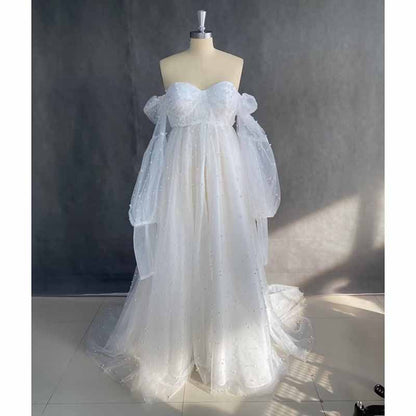 Tulle Dresses Puffy Off Shoulder Bridal Lingerie Pregnancy Gowns