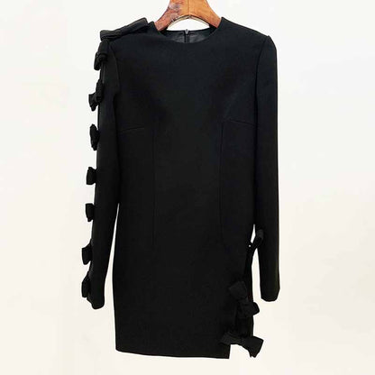 Women Hollow out Bowknot Mini Dress Hot Pink / Black , Formal Dress, Wedding Dress