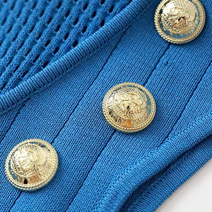 Women's Sleeveless Cut-Out Midi Knitted Dress