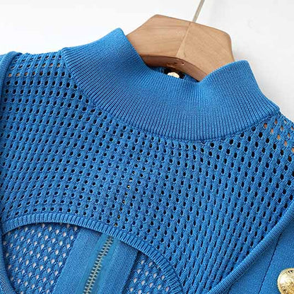 Women's Sleeveless Cut-Out Midi Knitted Dress