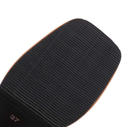 Women's Chunky Heel Sandals Square Toe Platform Dress Heels