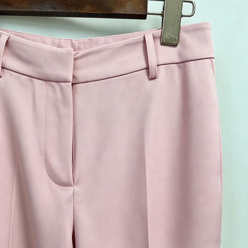 Dusty Pink Floral Pant Suit | Women's 2 Piece Blazer & Trouser Set