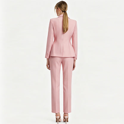Dusty Pink Floral Pant Suit | Women's 2 Piece Blazer & Trouser Set