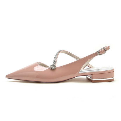 S&DCo. elegant slingback flats for weddings with a pointed toe and decorative strap