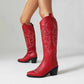 Women Knee High Western Boots Cowgirl Boots with Classic Embroidery