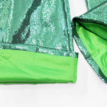 Emerald green sequin pantsuit for women featuring a shimmering design and stylish cut