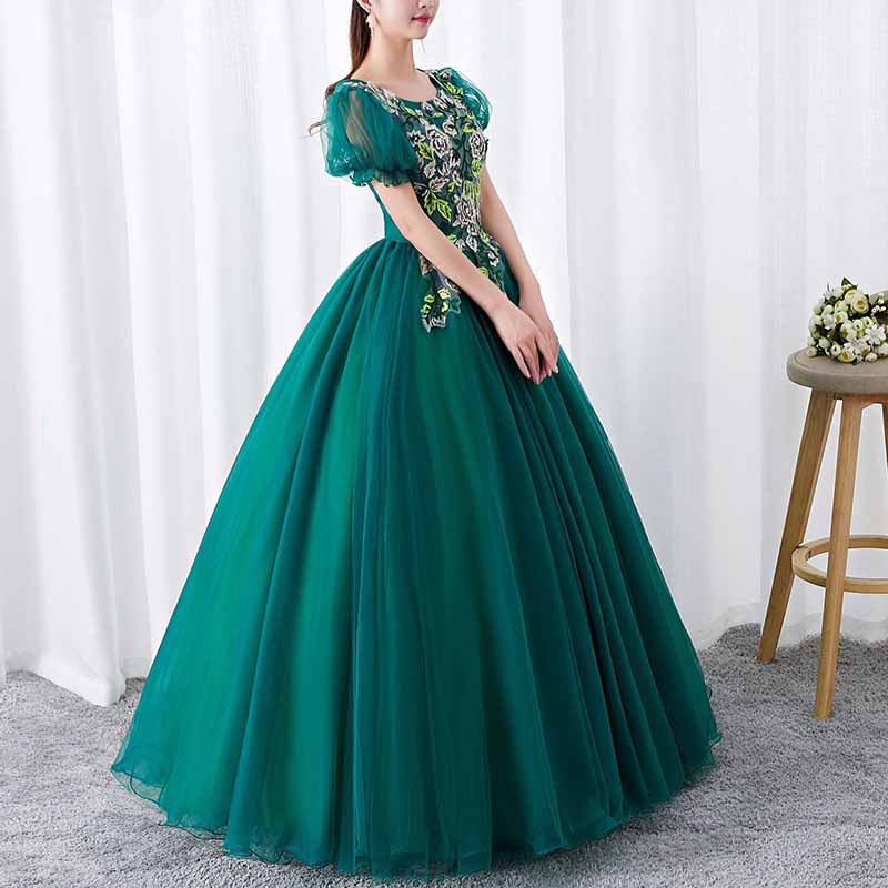 Dark Green Princess Ball Gown Quinceanera Prom Dress Birthday Party Gowns