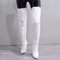 Women's Over The Knee Boots Pointed Toe Zipper Heels Sexy Long Boots