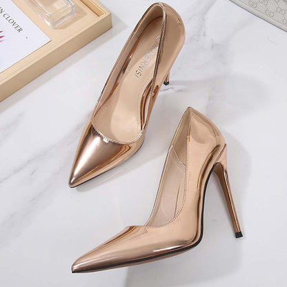 SD Dresscode event-ready patent leather pumps in shiny rose gold for stylish occasions