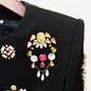 Women's Formal Skirt Suit Fitted nail bead diamond Short Crop Jacket + Mini Skirt Suit