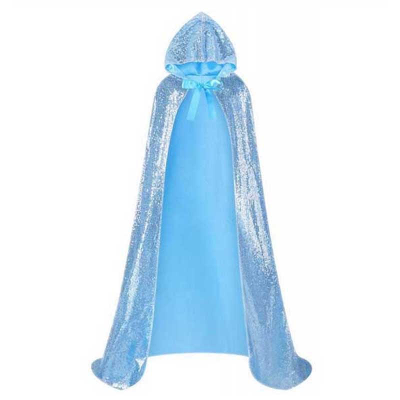 S&DCo. blue sparkling fairy tale cosplay costume cape with hood for enchanting outfits