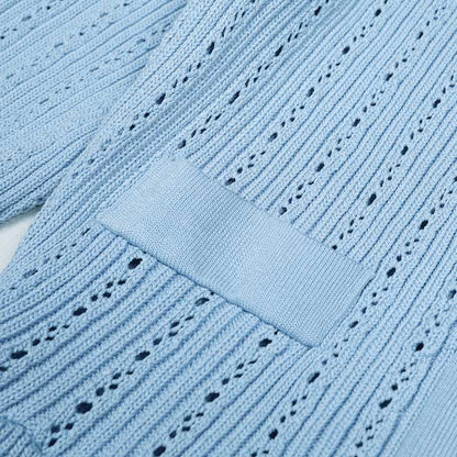 Flared Knit Mini Dress Short Sleeves