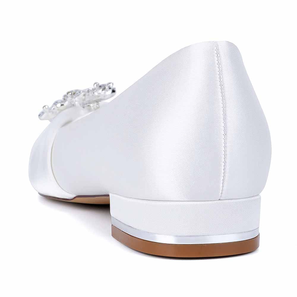 Elegant S&DCo. flat wedding shoes for bride with decorative embellishments and comfortable design