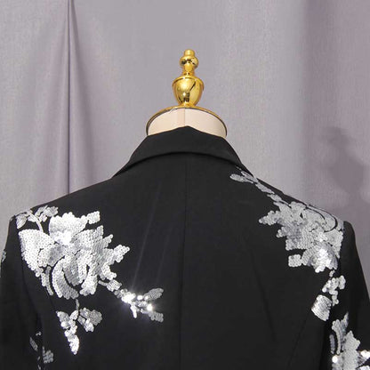 Elegant floral sequin crop top skirt set from SD Dresscode & Fashiontrends with a stylish back design