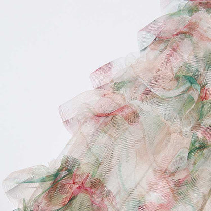 Womens Off The Shoulder Tulle Maxi Dress Chic Party Floral Event Dress