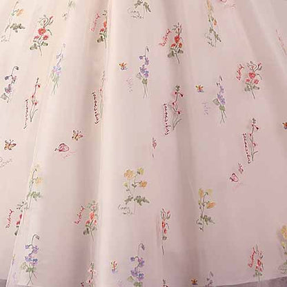 Vintage Sweetheart Embroidery Tulle Prom Dress Ball Gowns