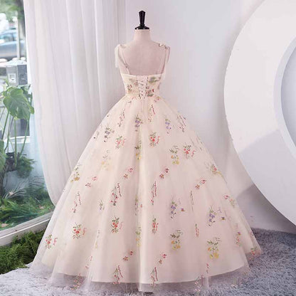 Vintage Sweetheart Embroidery Tulle Prom Dress Ball Gowns
