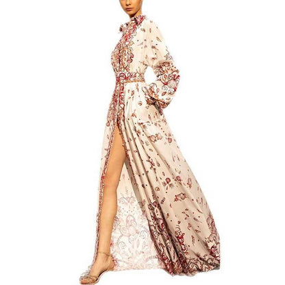 Chic White Floral Maxi Dress For Women Trendy Holiday Dress