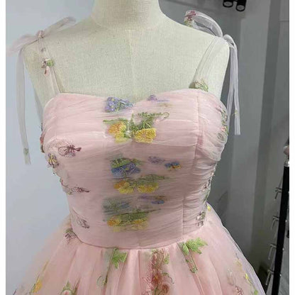 Vintage Sweetheart Embroidery Tulle Prom Dress Ball Gowns
