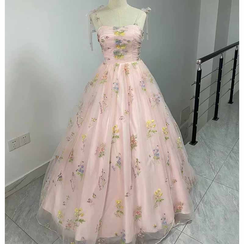 Vintage Sweetheart Embroidery Tulle Prom Dress Ball Gowns