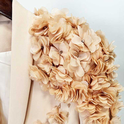 Womens Long Sleeves Gown Flower Detail Long Evening Dresses