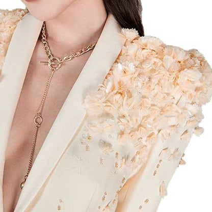 Womens Long Sleeves Gown Flower Detail Long Evening Dresses